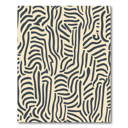 Cream Navy Abstract Organic Lines Rug