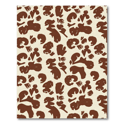 Brown Organic Blob Composition Rug