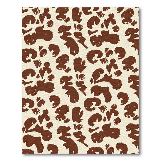 Brown Organic Blob Composition Rug