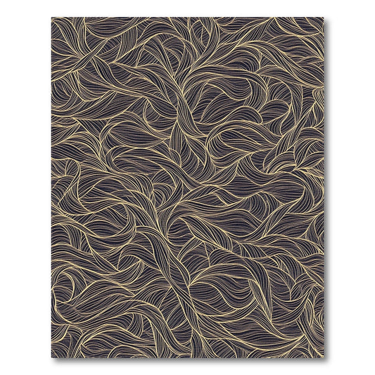 Gold Flowing Swirl Abstract Area Rug