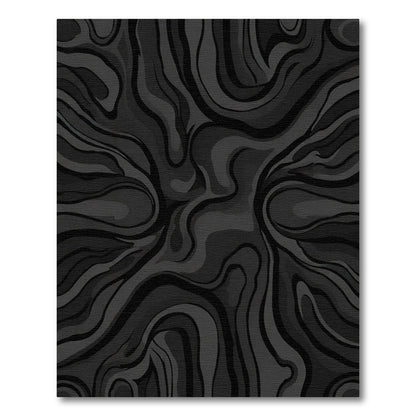Dark Grey Swirling Marble Abstract Rug