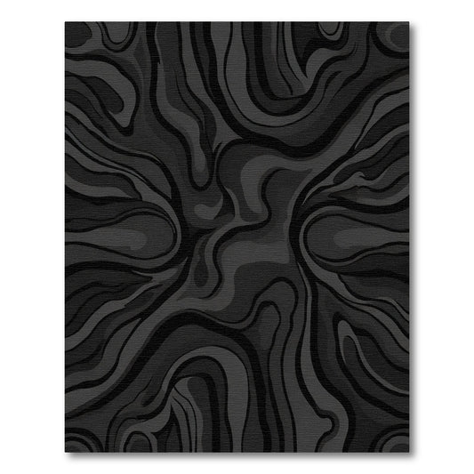 Dark Grey Swirling Marble Abstract Rug