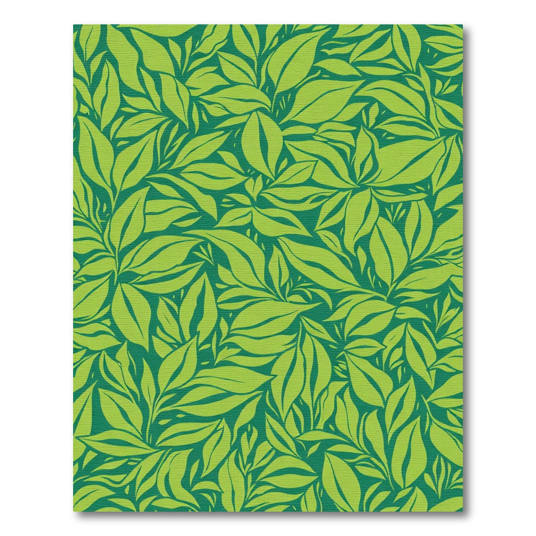 Vibrant Lime Green Leafy Embrace Rug