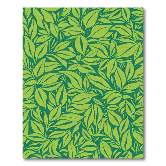 Vibrant Lime Green Leafy Embrace Rug