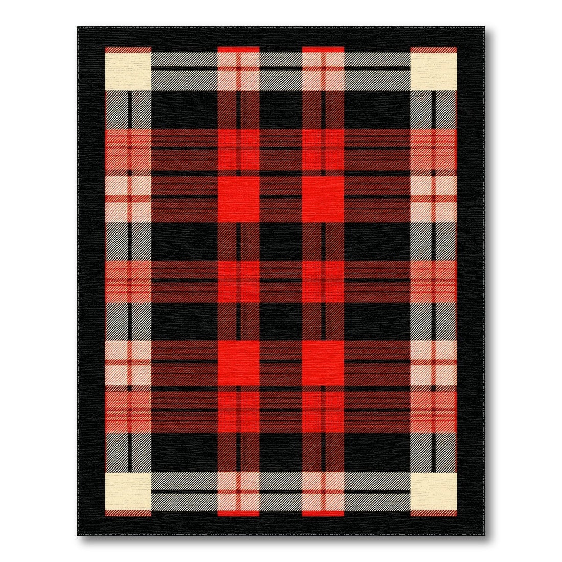 Red Geometric Modern Red Buffalo Plaid Area Rug