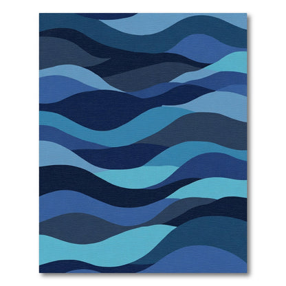 Gradient Blue Flowing Landscape Rug