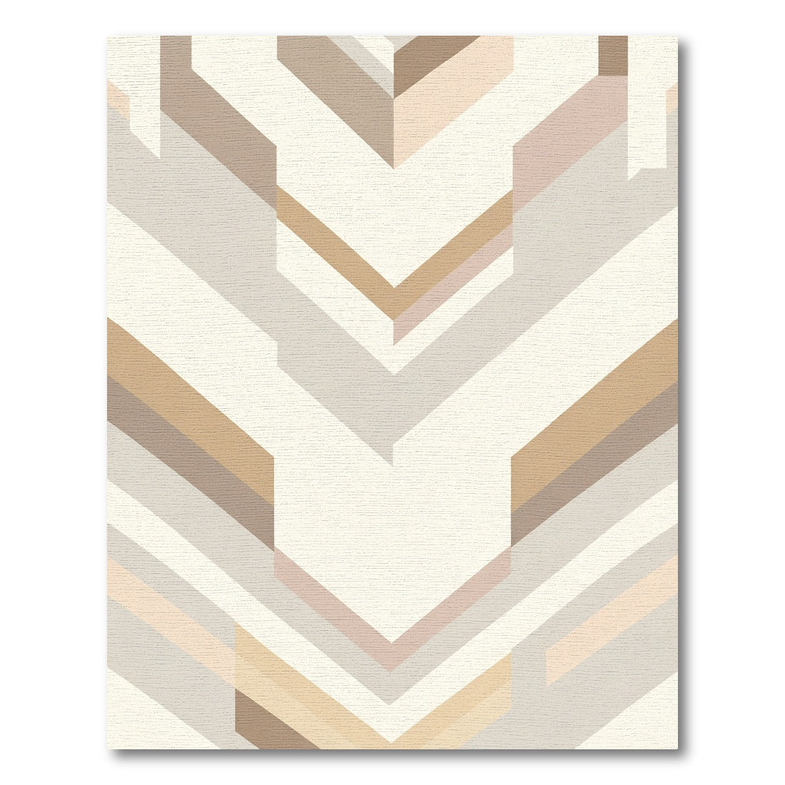 Neutral Geometric Chevron Angle Rug