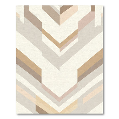 Neutral Geometric Chevron Angle Rug