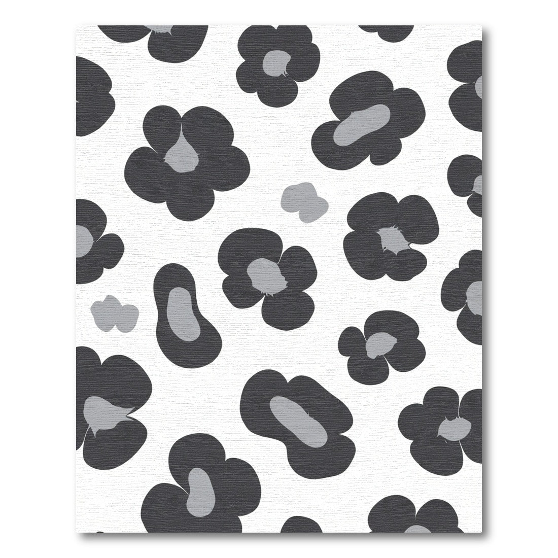 Dark Gray Abstract Floral Contrast Rug
