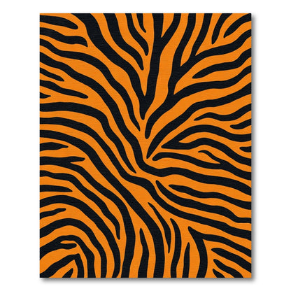 Vivid Orange Black Animal Print Rug