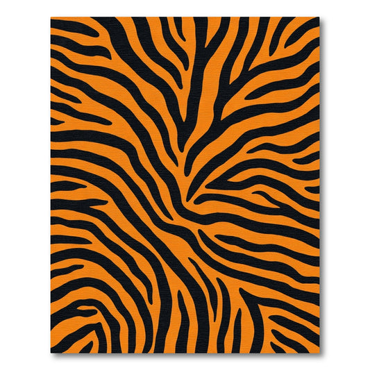 Vivid Orange Black Animal Print Rug