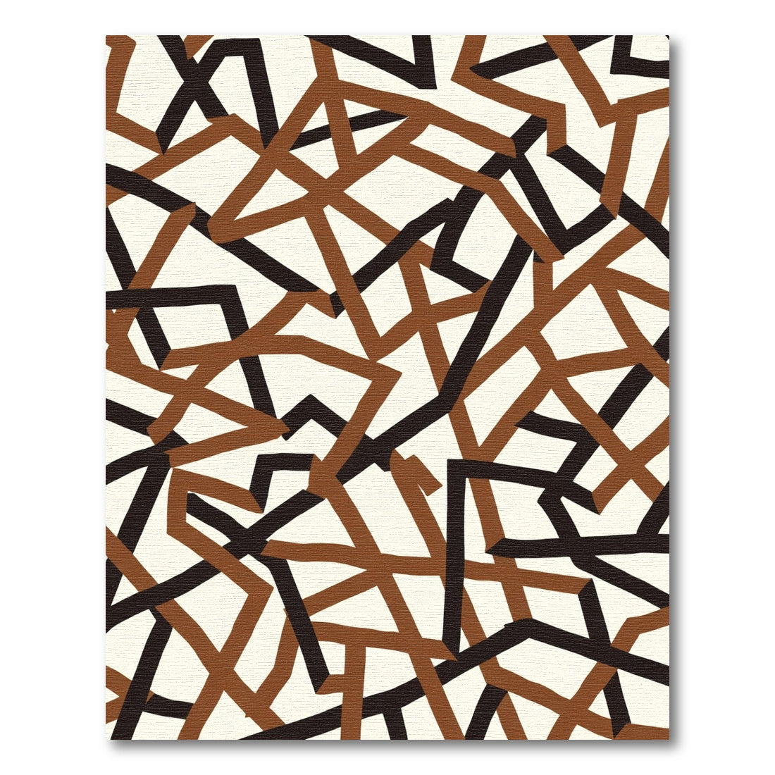 Brown Black Geometric Intersecting Lines Rug