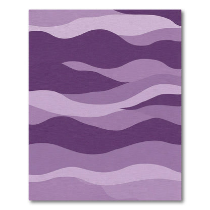 Modern Lavender Abstract Wave Rug