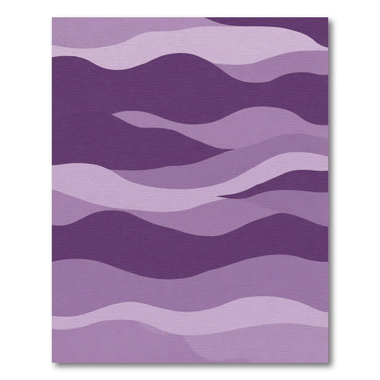 Modern Lavender Abstract Wave Rug