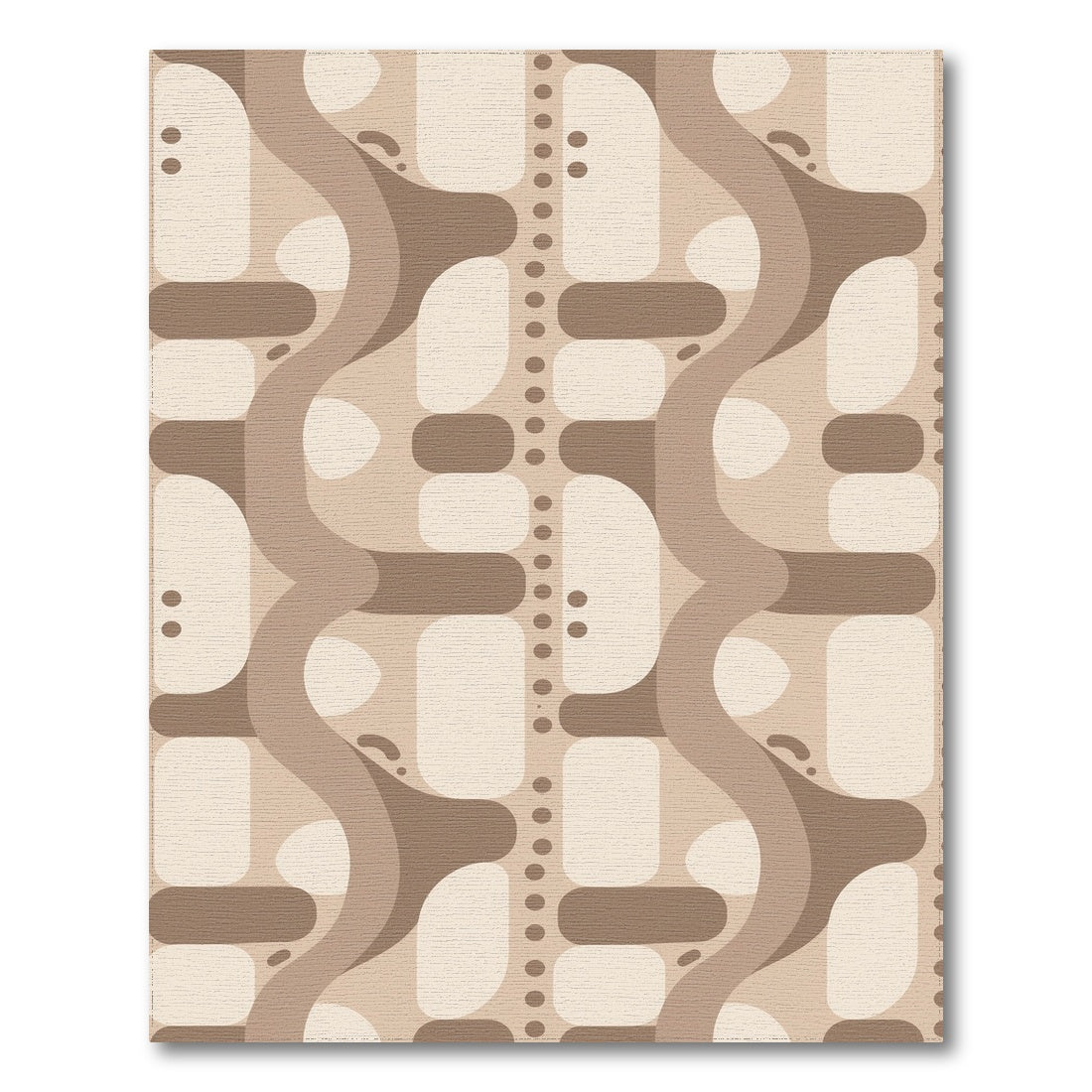 Brown and Tan Brown Wavy Abstract Area Rug