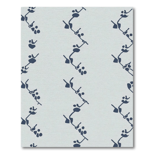 Navy Blue Organic Stem Clusters Rug