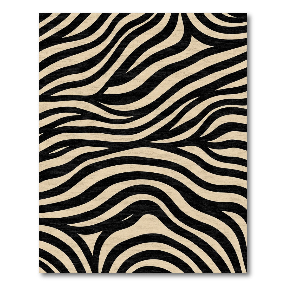 Black Natural Zebra Stripe Rug