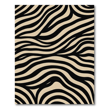 Black Natural Zebra Stripe Rug