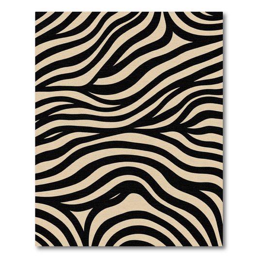 Black Natural Zebra Stripe Rug