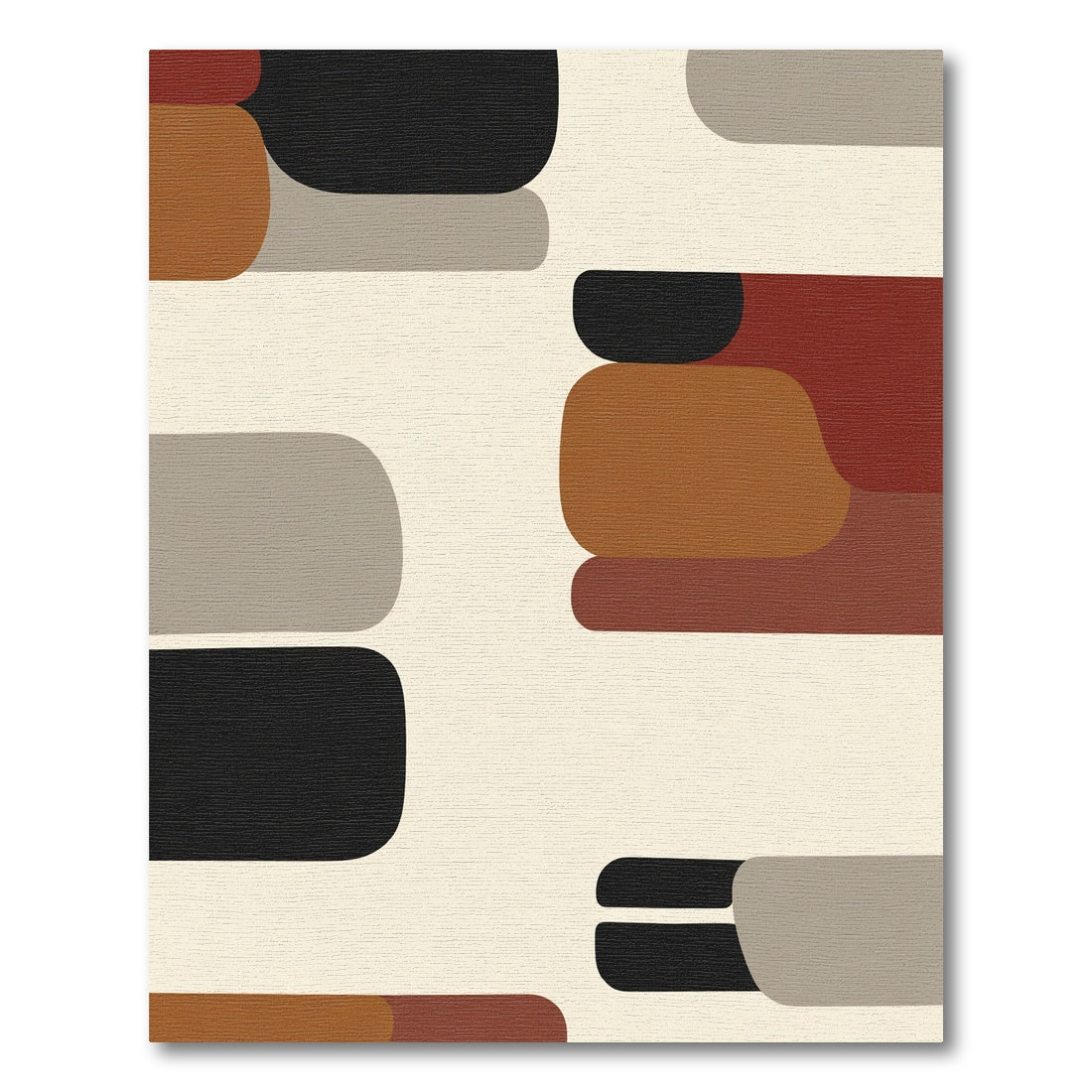 Abstract Contemporary Terracotta Shapes Rug