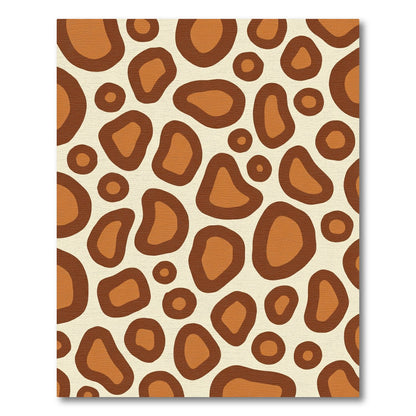 Brown Cream Abstract Animal Spots Rug