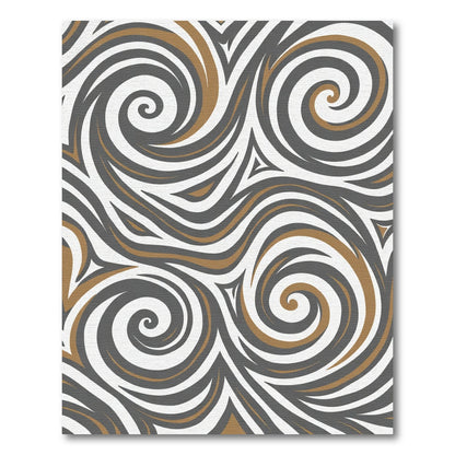 Bold Gray Bronzed Swirl Lines Rug