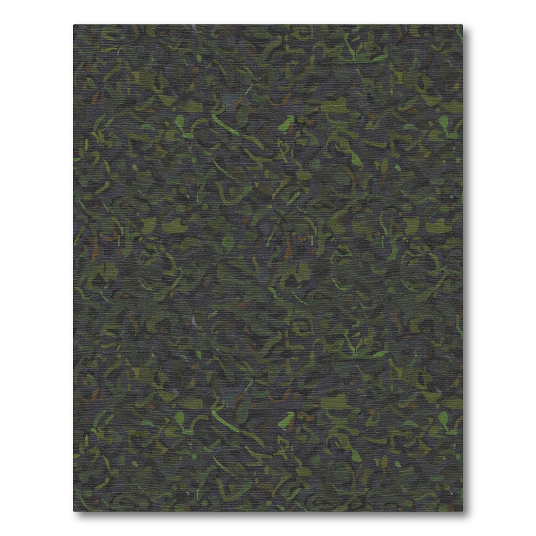 Earthy Green Abstract Camouflage Swirls Rug