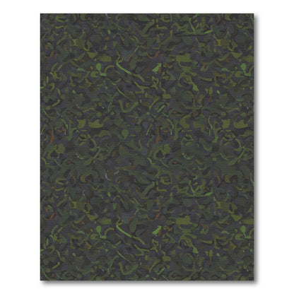 Earthy Green Abstract Camouflage Swirls Rug