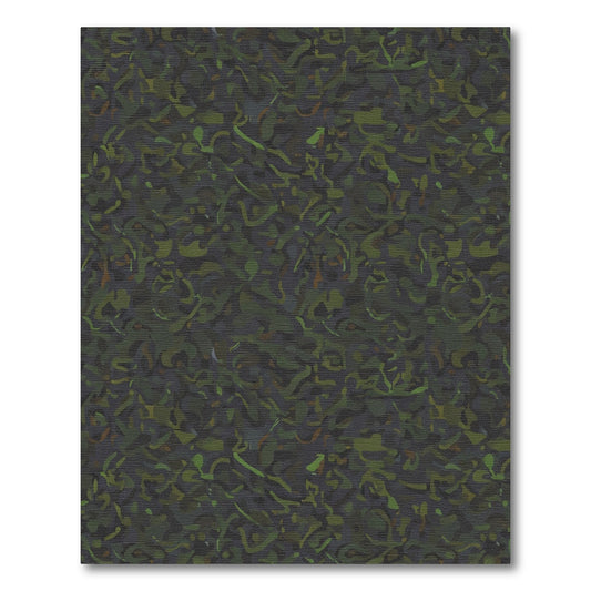 Earthy Green Abstract Camouflage Swirls Rug