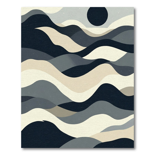 Modern Abstract Wave Landscape Rug