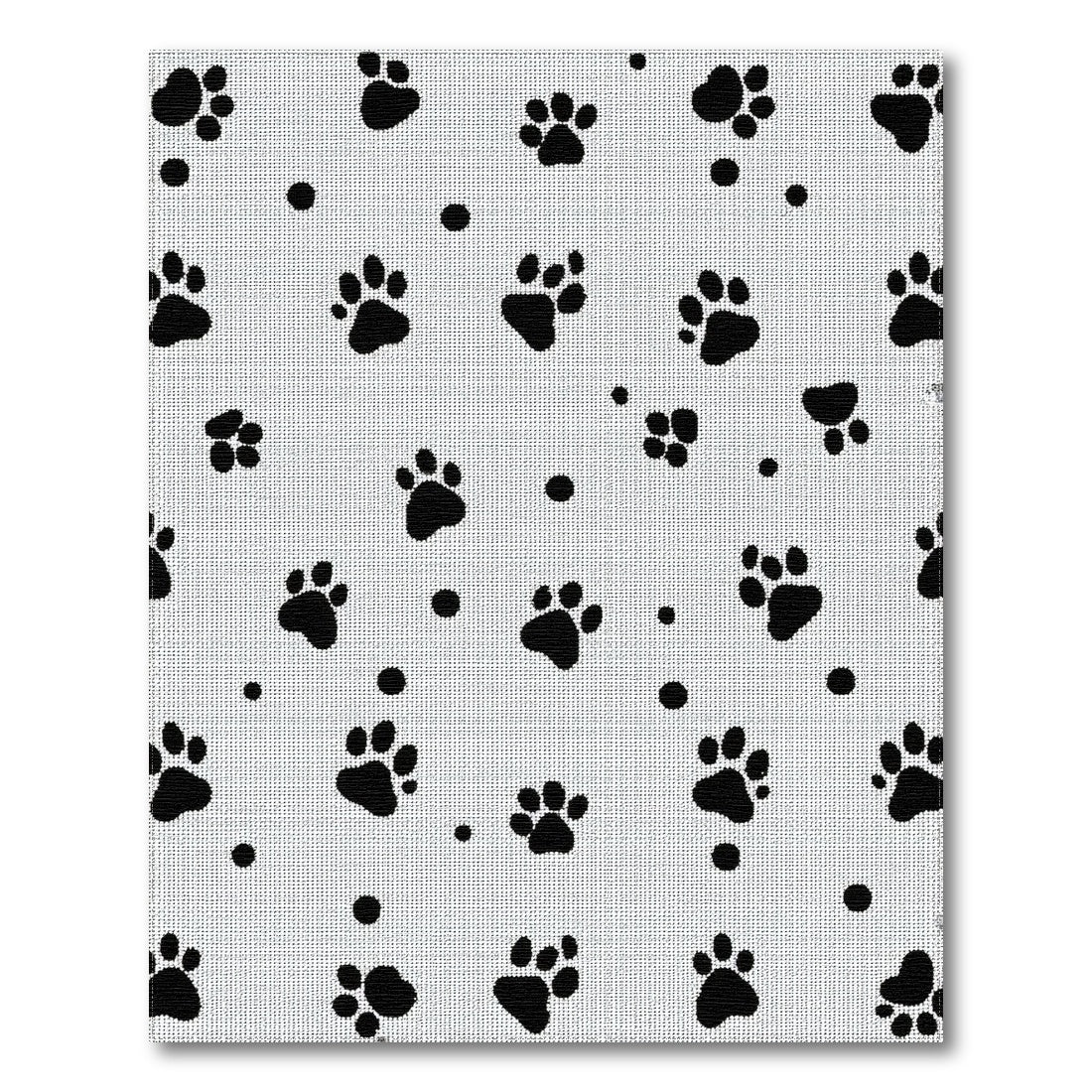 Black Paw Print Washable Kids Area Rug
