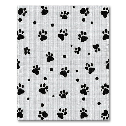 Black Paw Print Washable Kids Area Rug