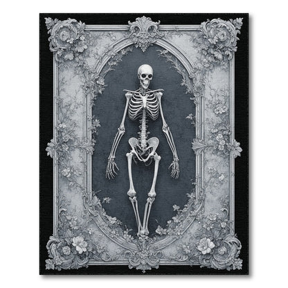 Vintage Skeleton Floral Frame Area Rug
