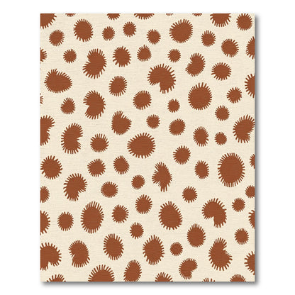 Brown Spotted Organic Irregular Shapes Rug