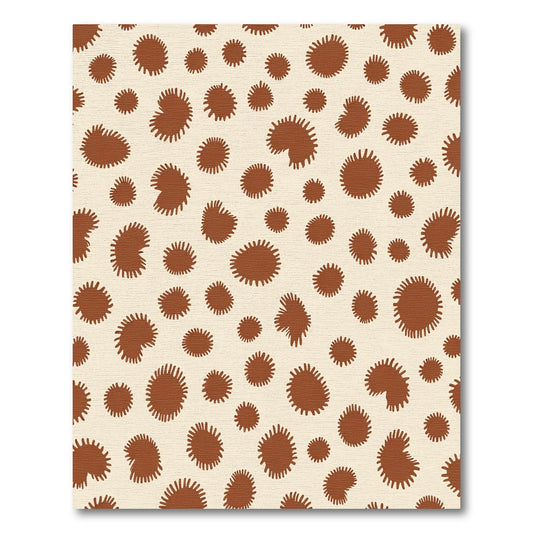 Brown Spotted Organic Irregular Shapes Rug