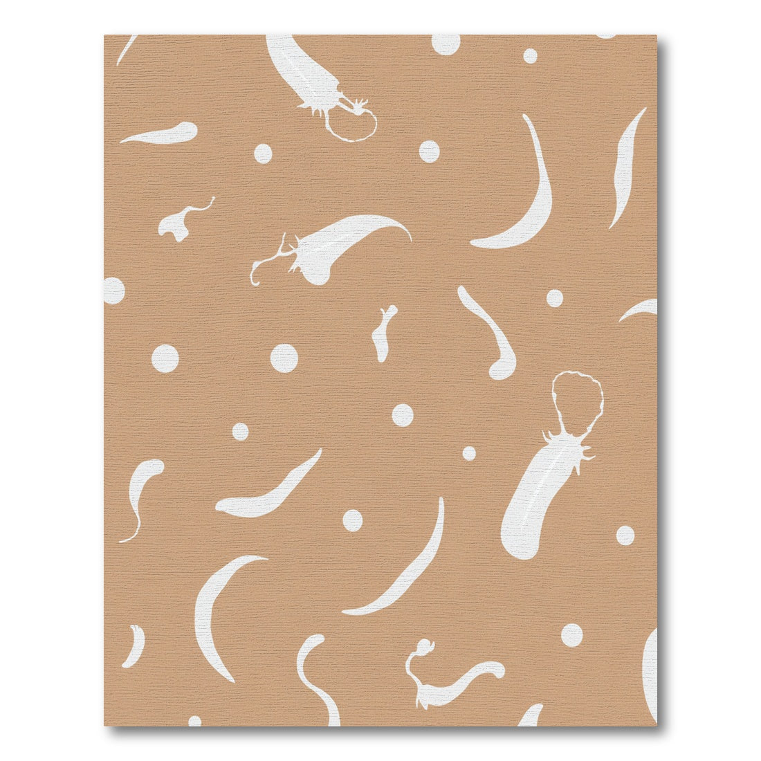 Neutral White Abstract Scatter Rug