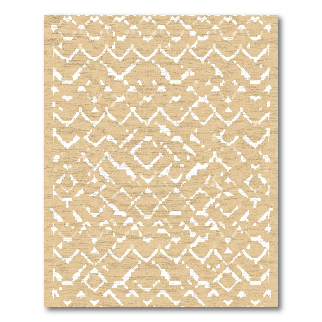Tan Geometric Diamond Net Rug