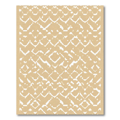 Tan Geometric Diamond Net Rug