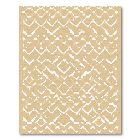 Tan Geometric Diamond Net Rug