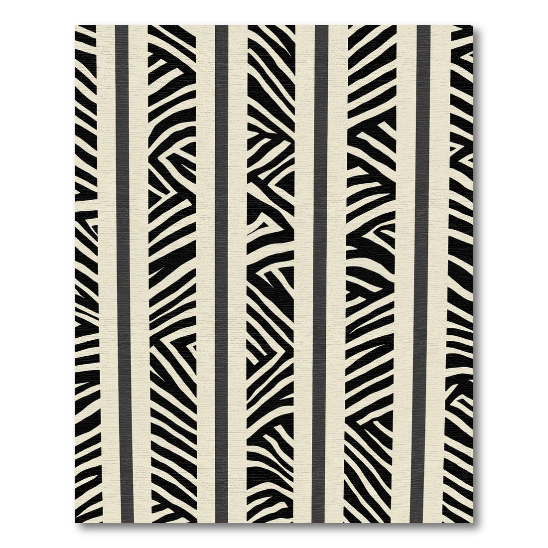Black Cream Zebra Stripe Vertical Rug