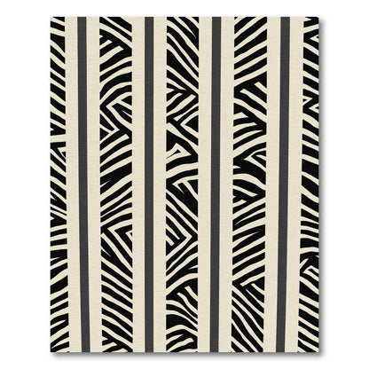 Black Cream Zebra Stripe Vertical Rug