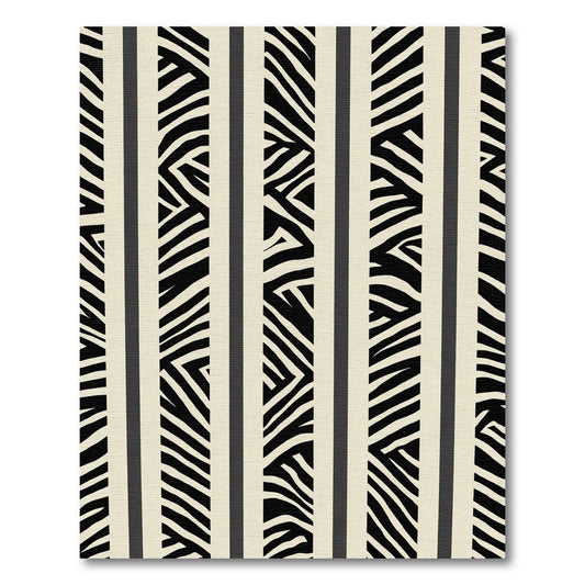 Black Cream Zebra Stripe Vertical Rug