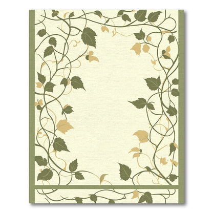 Serene Olive Vine Border Rug