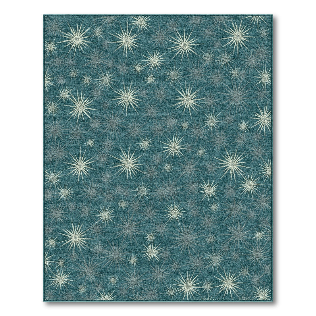 Blue and Teal Starburst Teal Starburst Geometric Area Rug