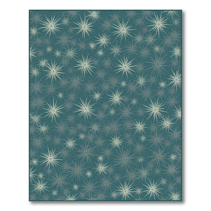 Blue and Teal Starburst Teal Starburst Geometric Area Rug