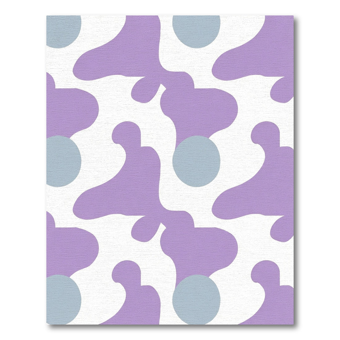 Lavender and Blue Abstract Organic Forms Rug