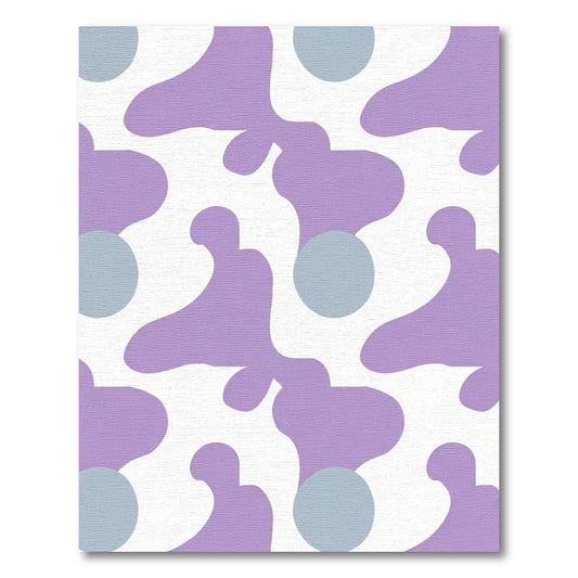 Lavender and Blue Abstract Organic Forms Rug