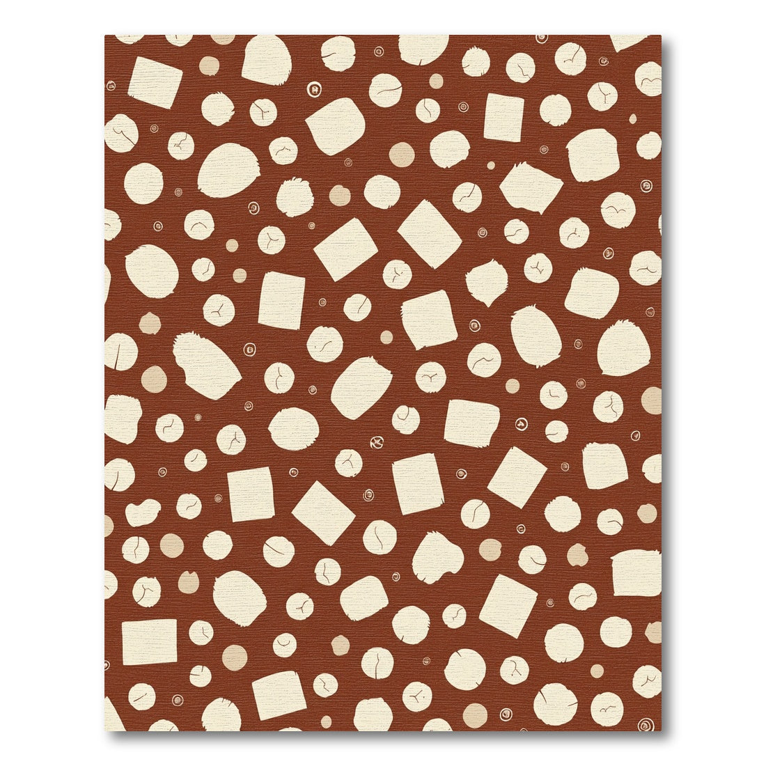 Terracotta Cream Scattered Shapes Rug
