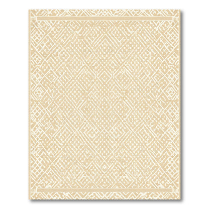 Cream Diamond Geometric Textile Rug