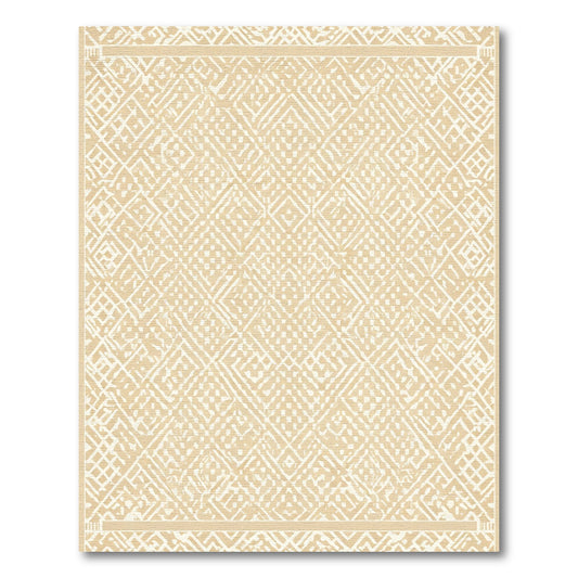 Cream Diamond Geometric Textile Rug